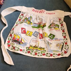 Vintage Canada Souvenir Children's Apron with Colorful Illustrations